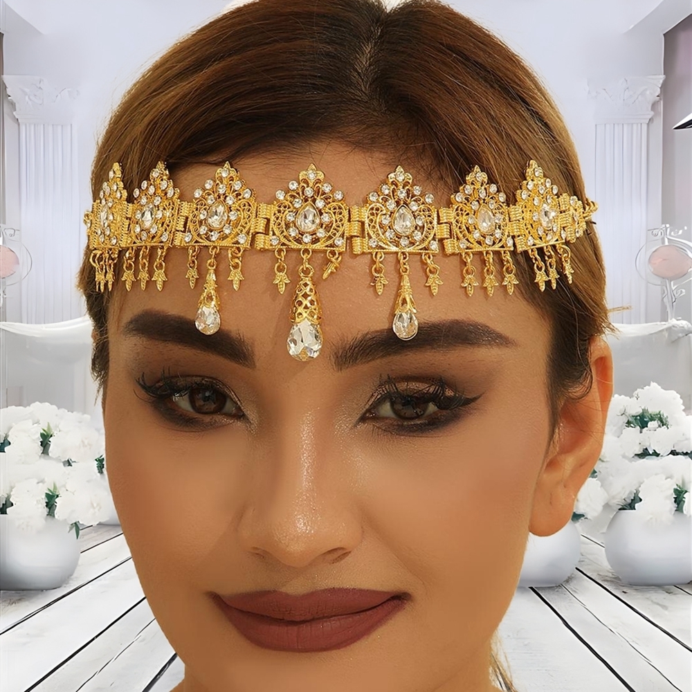 Women'S Egyptian Accessories - Trend Egyptian Headpiece Golded Alloy Hollow