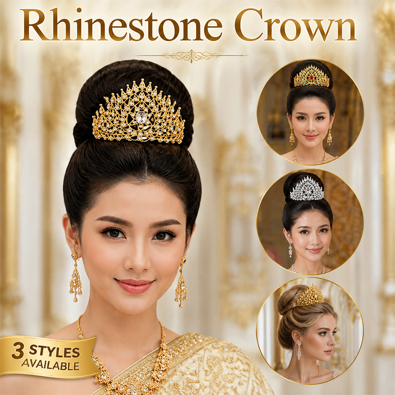 Women'S Hair Accessories Wedding - Luxury Thai Crown Rhinestone Bridal Tiara