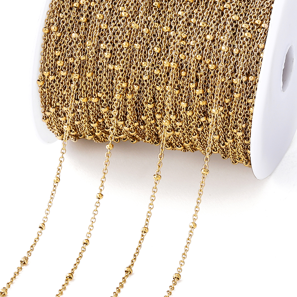 Beaded Anklet Chain - No Fade 2Meters Stainless Steel Chain