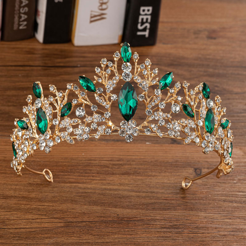 Women'S Hair Accessories Wedding - Tiara Colorful Rhinestone Queen Crown Bridal