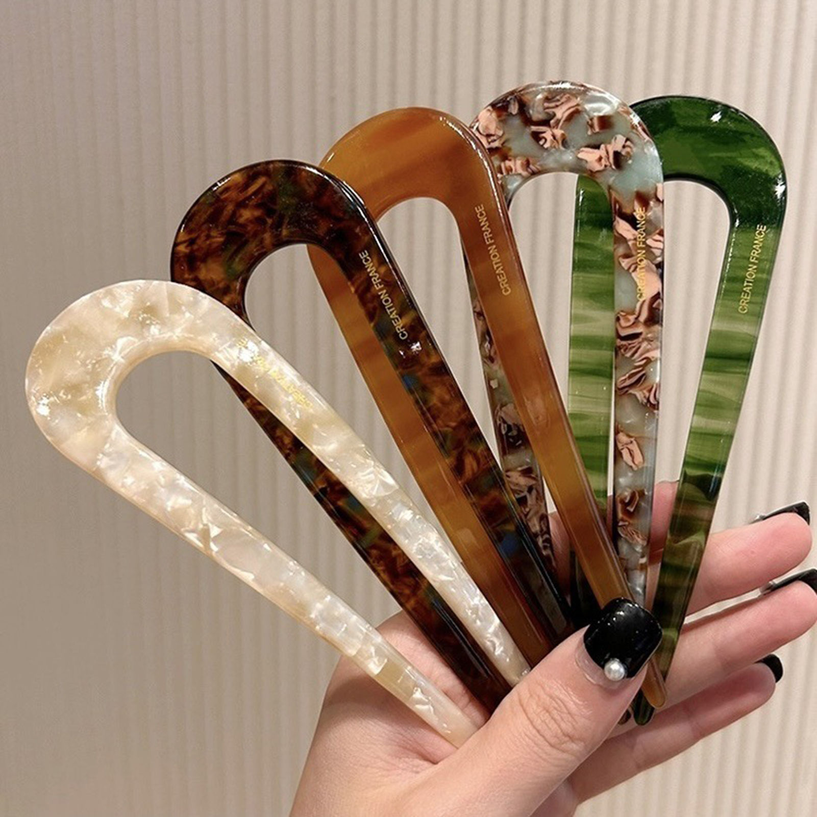 Women'S Hair Accessories Wedding - Elegant U-shape Hairpin Durable Acrylic Women