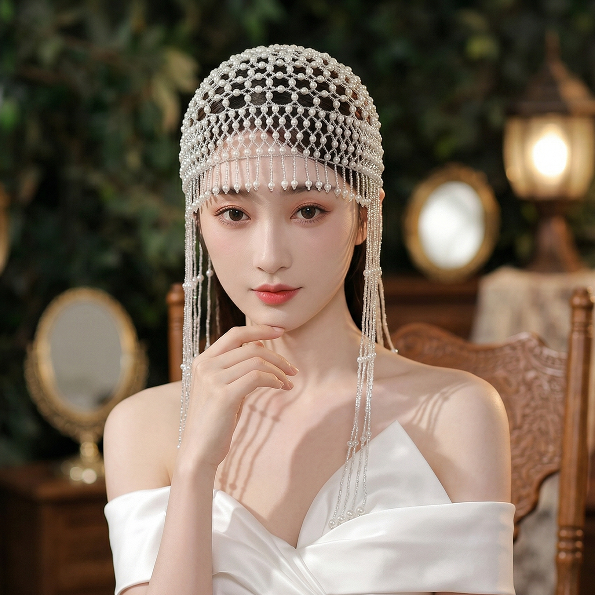Luxury Pearls Beaded Headwrap  - Women'S Hair Accessories Wedding のレビューと価格