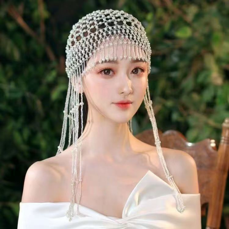 Vintage Handmade Beaded Pearl  - Women'S Hair Accessories Wedding のレビューと価格
