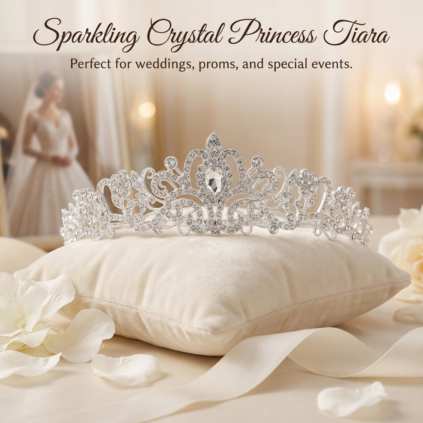 Elegant Bridal Crown Sparkly R - Women'S Hair Accessories Wedding のレビューと価格