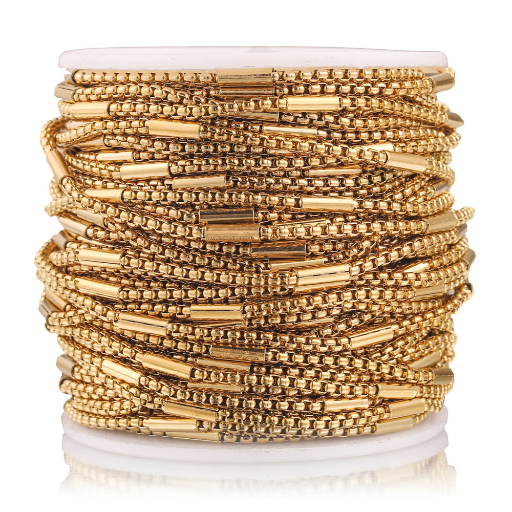 2M Stainless Steel 2mm Gold Pi - Beaded Anklet Chain のレビューと価格
