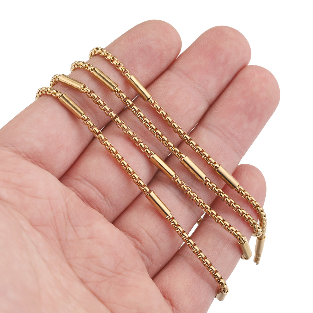 2M Stainless Steel 2mm Gold Pi - Beaded Anklet Chain のレビューと価格