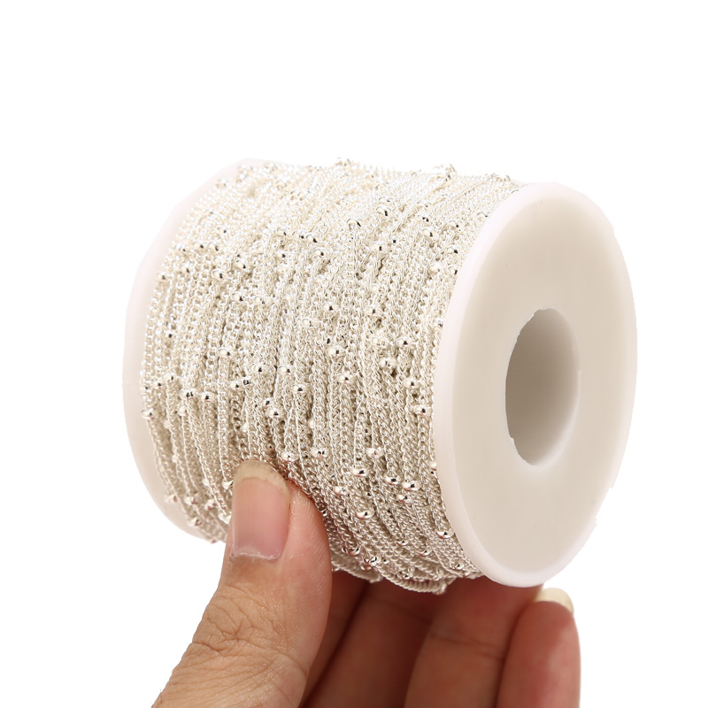 2 Meters Stainless Steel Silve - Beaded Anklet Chain のレビューと価格