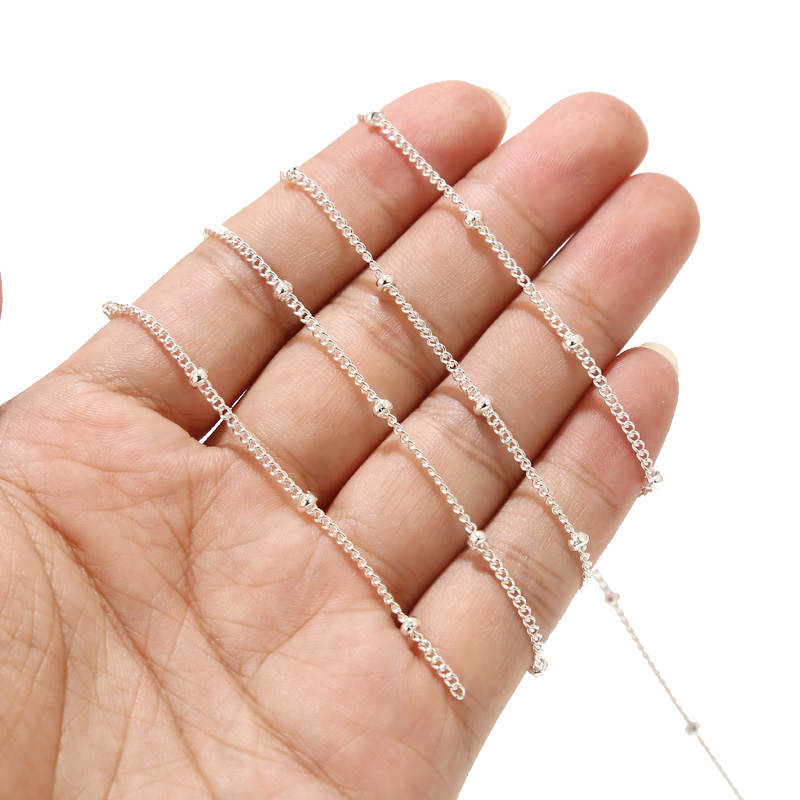 2 Meters Stainless Steel Silve - Beaded Anklet Chain のレビューと価格