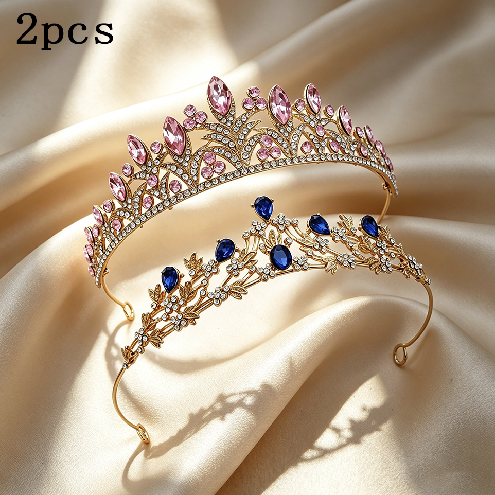 2 Pack Leaf Rhinestone Gold Pl - Women'S Hair Accessories Wedding のレビューと価格