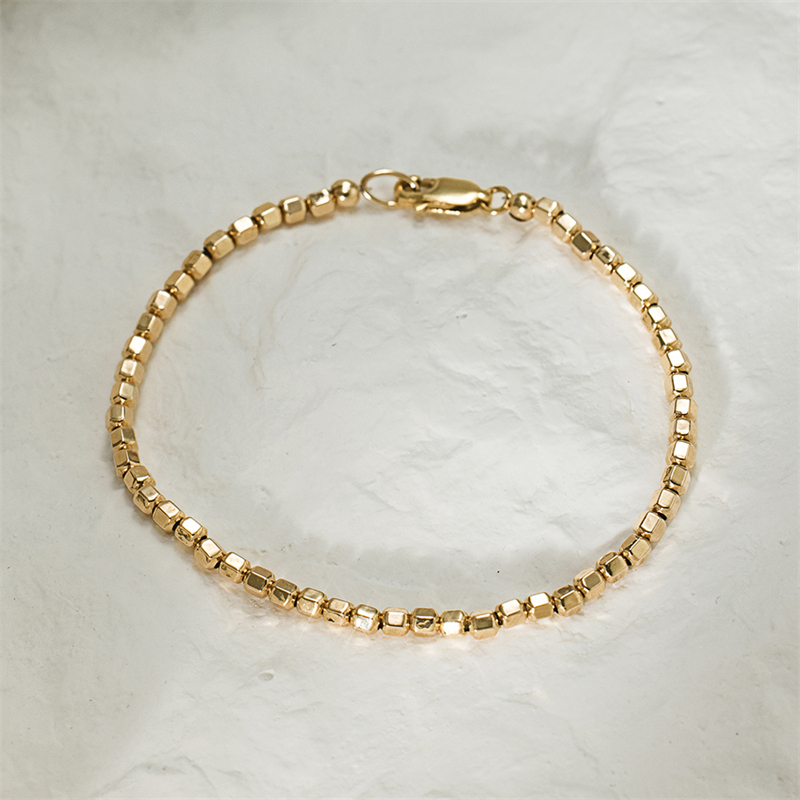 14K Gold Filled Bead Bracelet  - Beaded Anklet Chain のレビューと価格