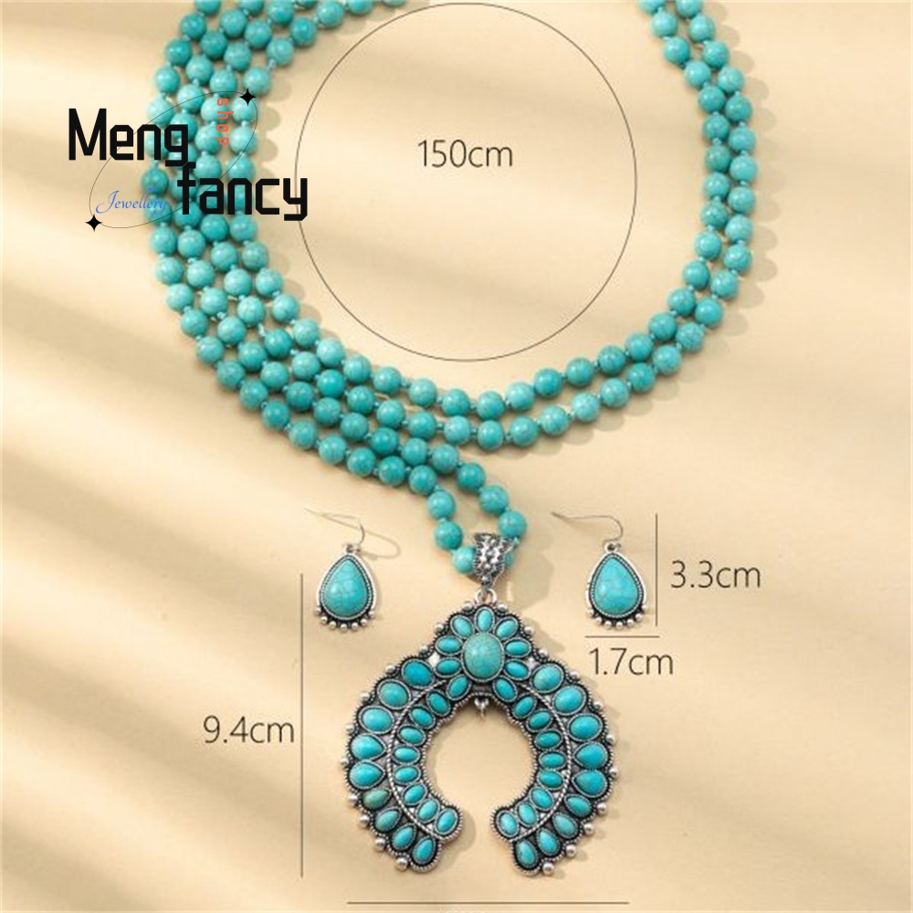 Retro Three-Layer Flower Earri - Layered Necklace Set のレビューと価格