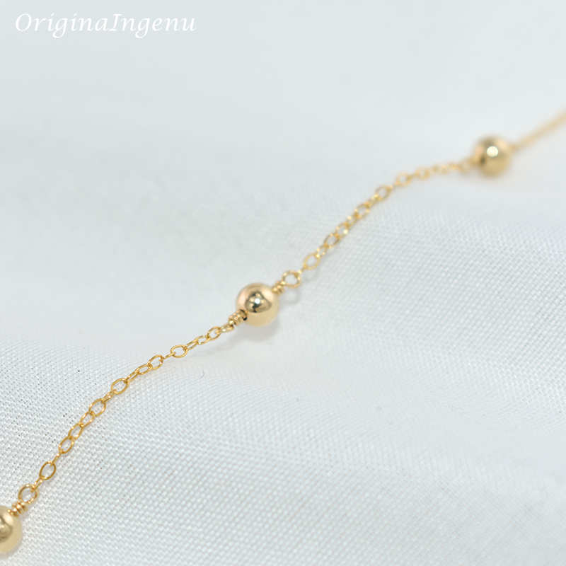 14K Gold Filled Beads Bracelet - Beaded Anklet Chain のレビューと価格