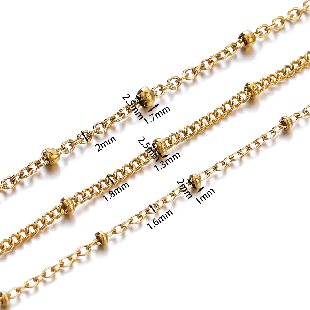 No Fade 2Meters Stainless Stee - Beaded Anklet Chain のレビューと価格