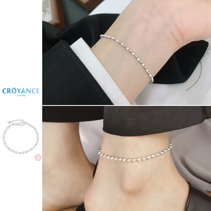 Classic Simple 925 Sterling Si - Beaded Anklet Chain のレビューと価格