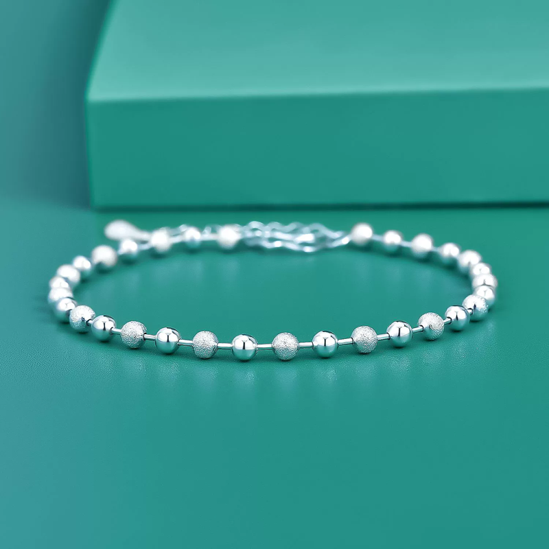 Classic Simple 925 Sterling Si - Beaded Anklet Chain のレビューと価格