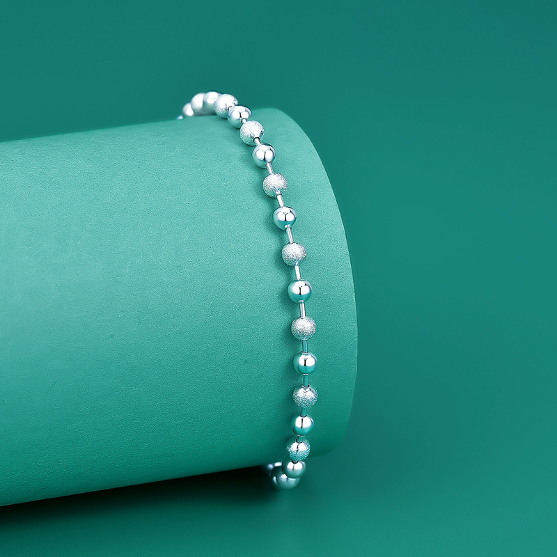 Classic Simple 925 Sterling Si - Beaded Anklet Chain のレビューと価格