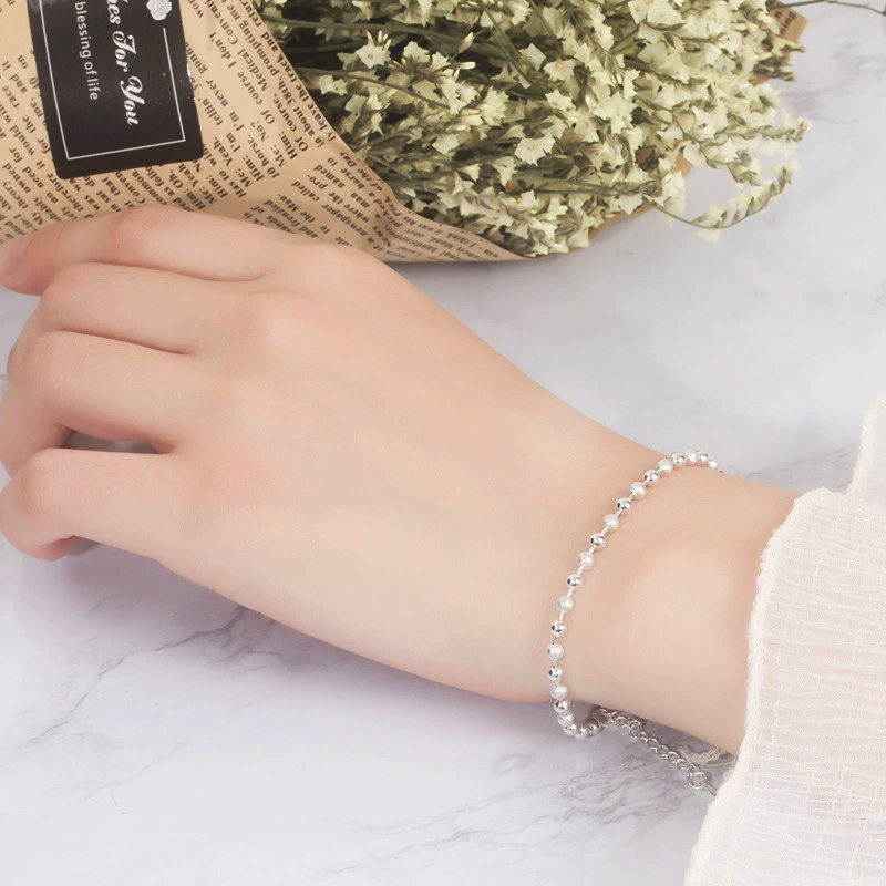 Classic Simple 925 Sterling Si - Beaded Anklet Chain のレビューと価格