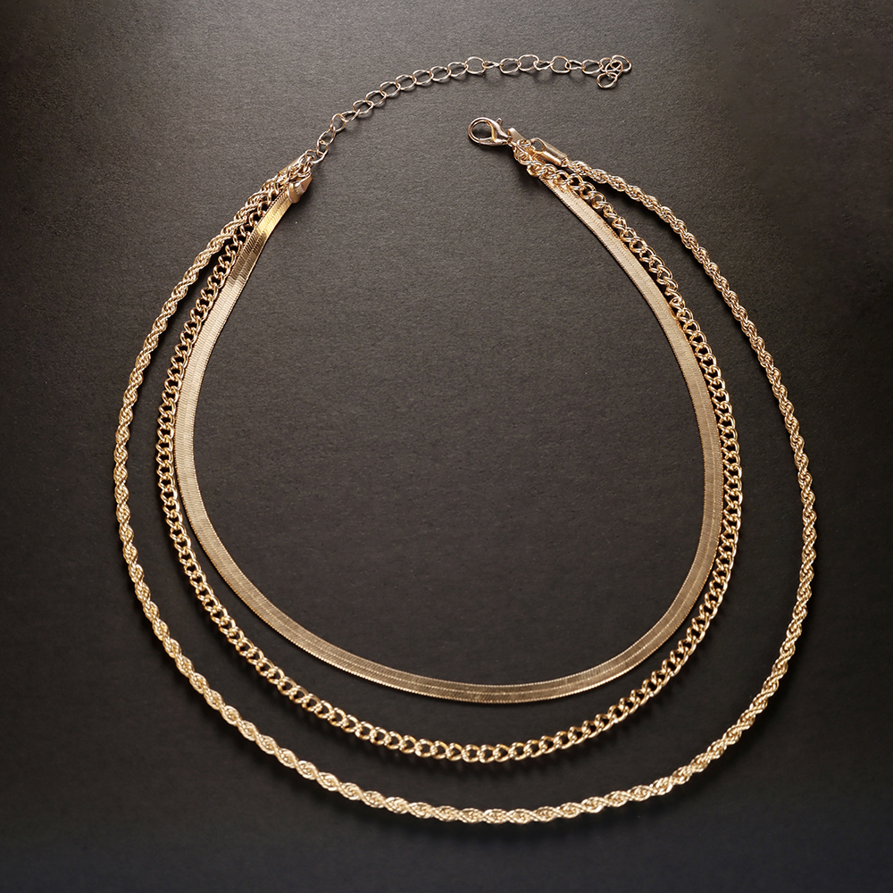 14k Gold Plated Chain Layered  - Layered Necklace Set のレビューと価格