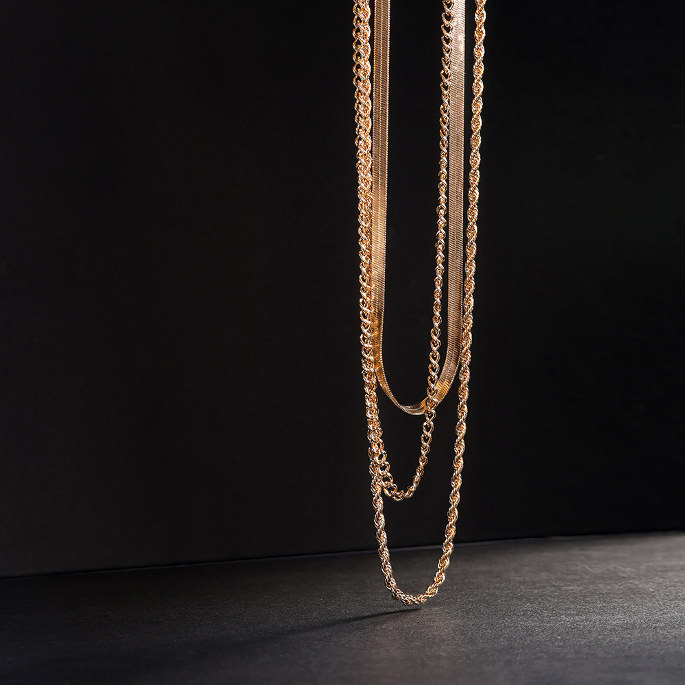 14k Gold Plated Chain Layered  - Layered Necklace Set のレビューと価格