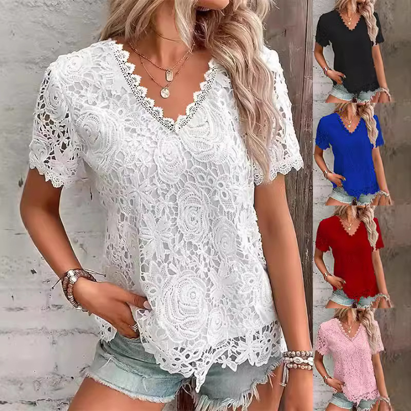 Summer Women's Shirt White Sho - Layered Necklace Set のレビューと価格