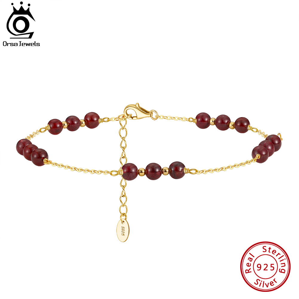 ORSA JEWELS 14K Gold Genuine 4 - Beaded Anklet Chain のレビューと価格