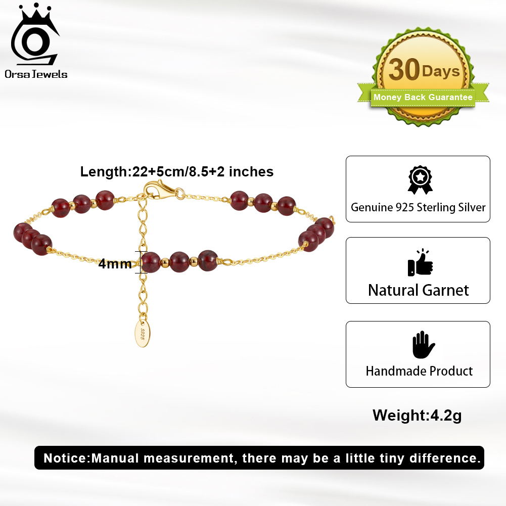 ORSA JEWELS 14K Gold Genuine 4 - Beaded Anklet Chain のレビューと価格