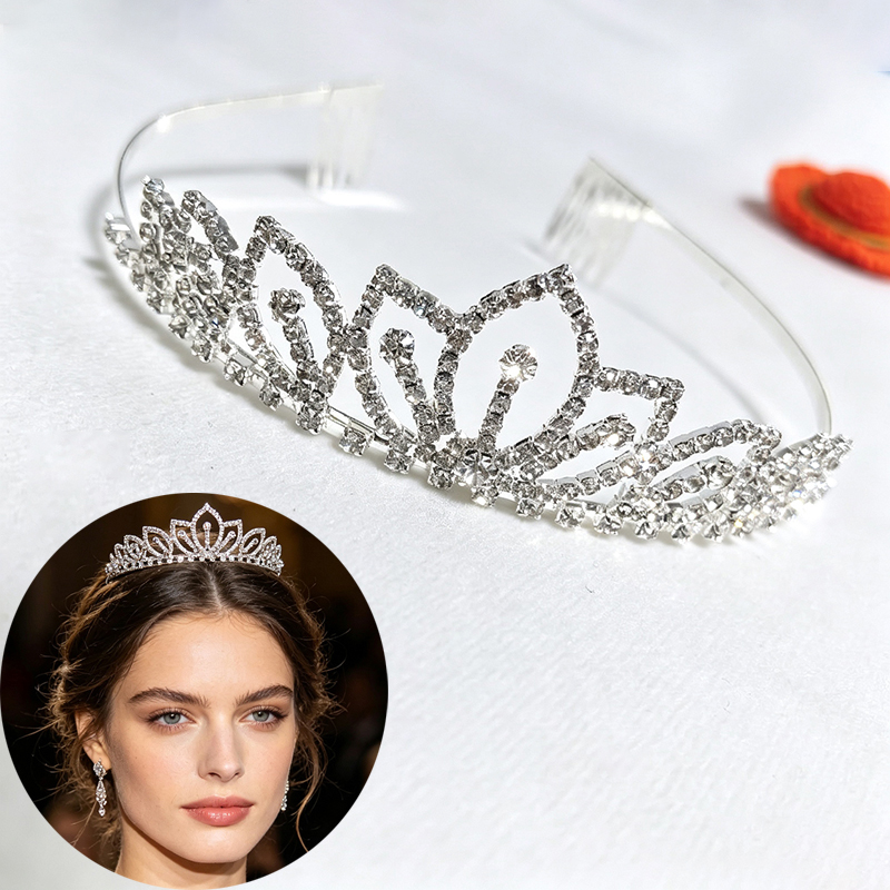 Silver Color Sparkling Rhinest - Women'S Hair Accessories Wedding のレビューと価格