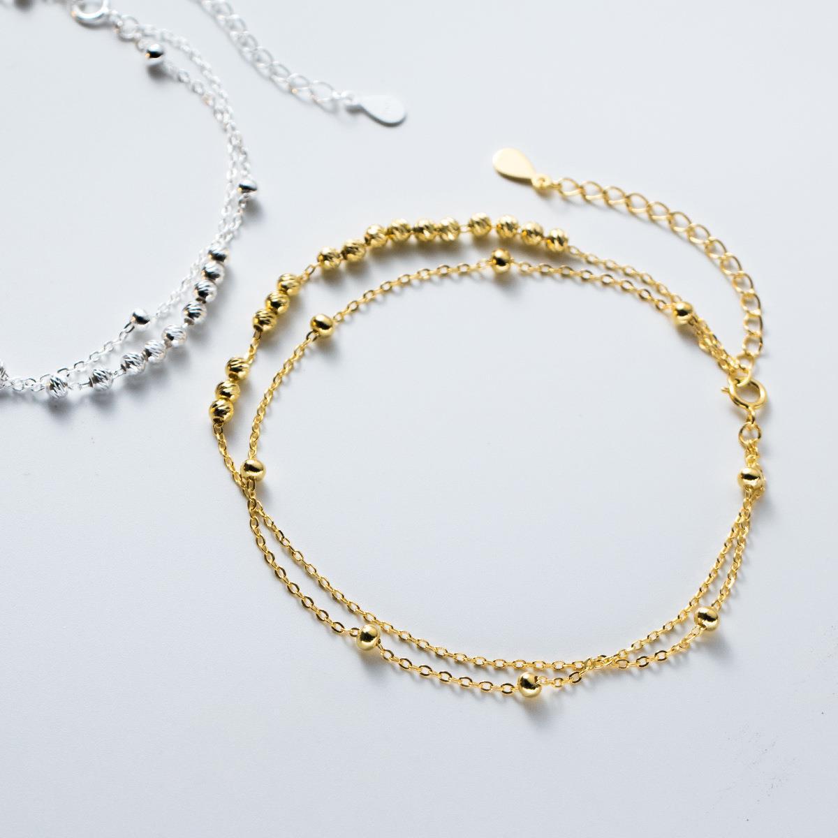 MIQIAO 925 Sterling Silver Ank - Beaded Anklet Chain のレビューと価格