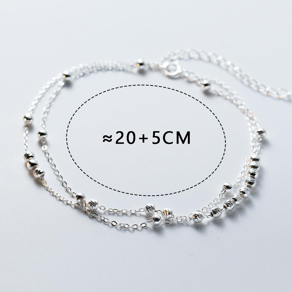MIQIAO 925 Sterling Silver Ank - Beaded Anklet Chain のレビューと価格