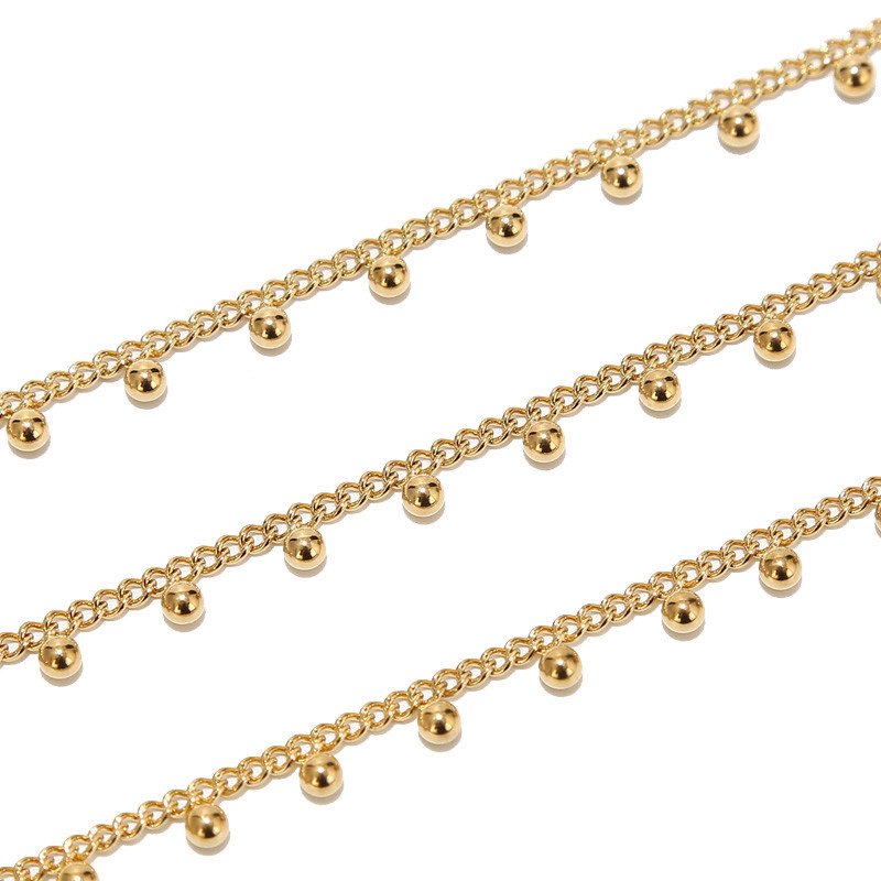 1 Meter Stainless Steel Drop B - Beaded Anklet Chain のレビューと価格