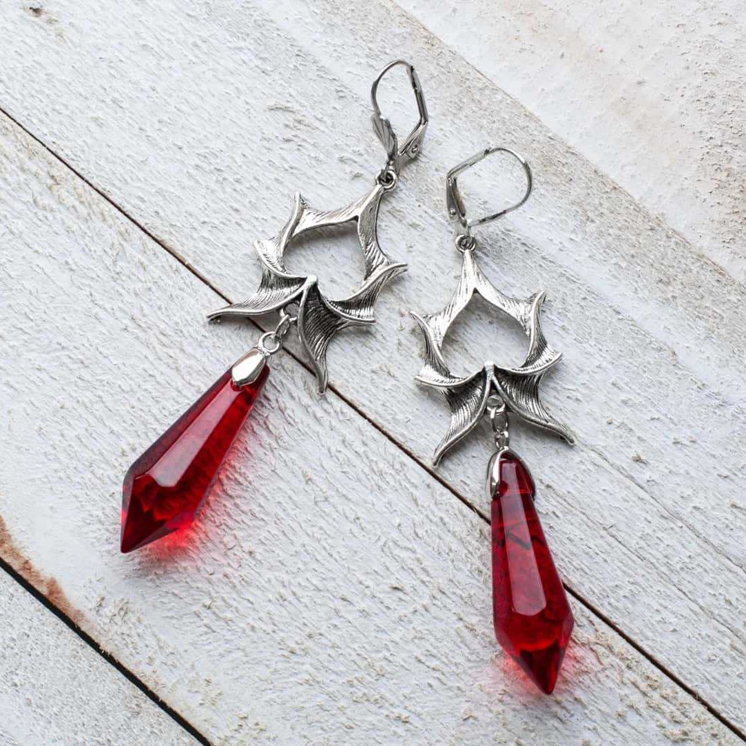 Vampire Crystal Bat earrings,G - Women'S Vampire Accessories のレビューと価格
