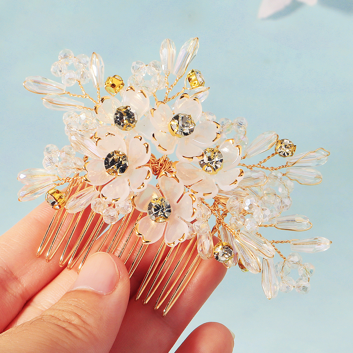 Hair Comb Crystal Flower Beade - Women'S Hair Accessories Wedding のレビューと価格
