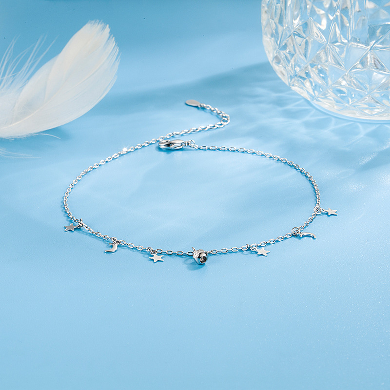Romantic Moon Star Bead Feet C - Beaded Anklet Chain のレビューと価格