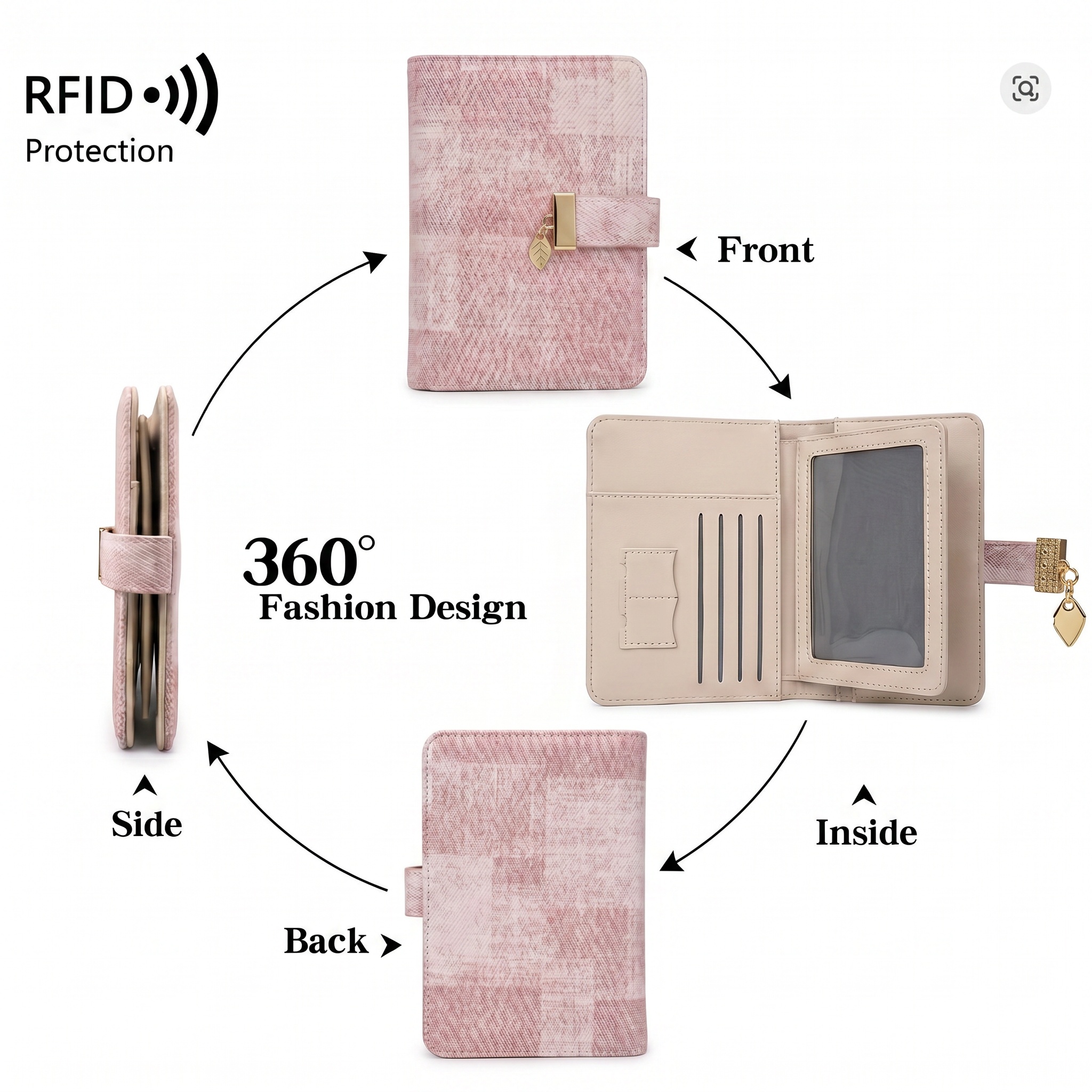 Pomelo Best Pink Plaid RFID Bl - Women'S Accessories Wallet のレビューと価格
