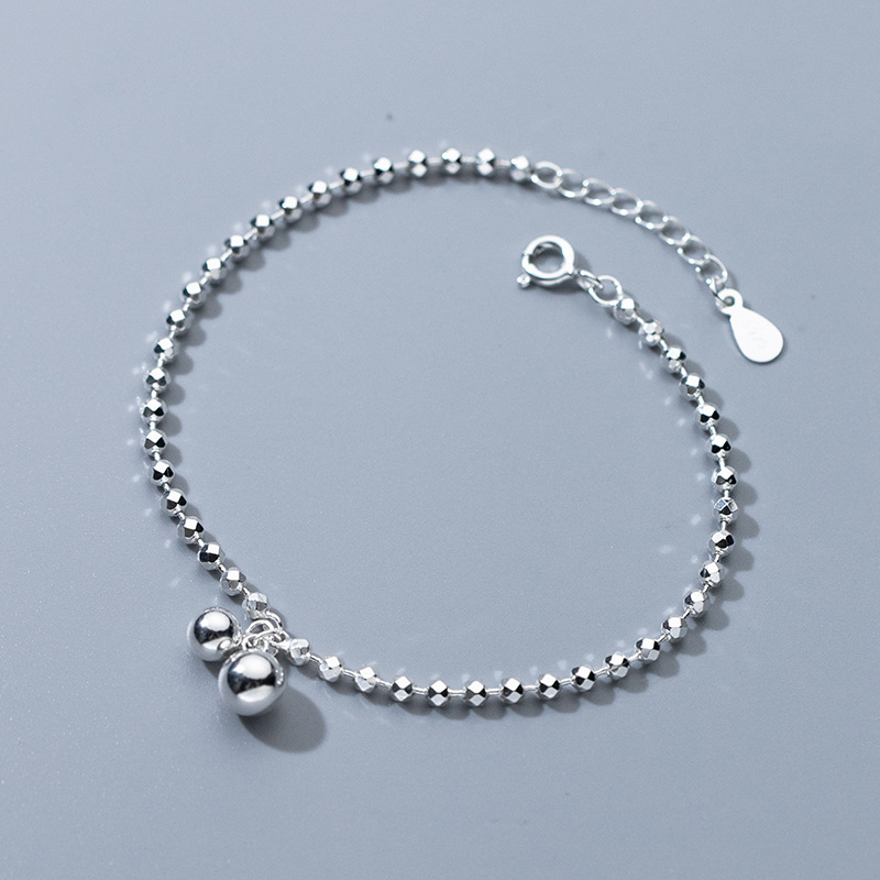 925 Sterling Silver Diamond-Cu - Beaded Anklet Chain のレビューと価格