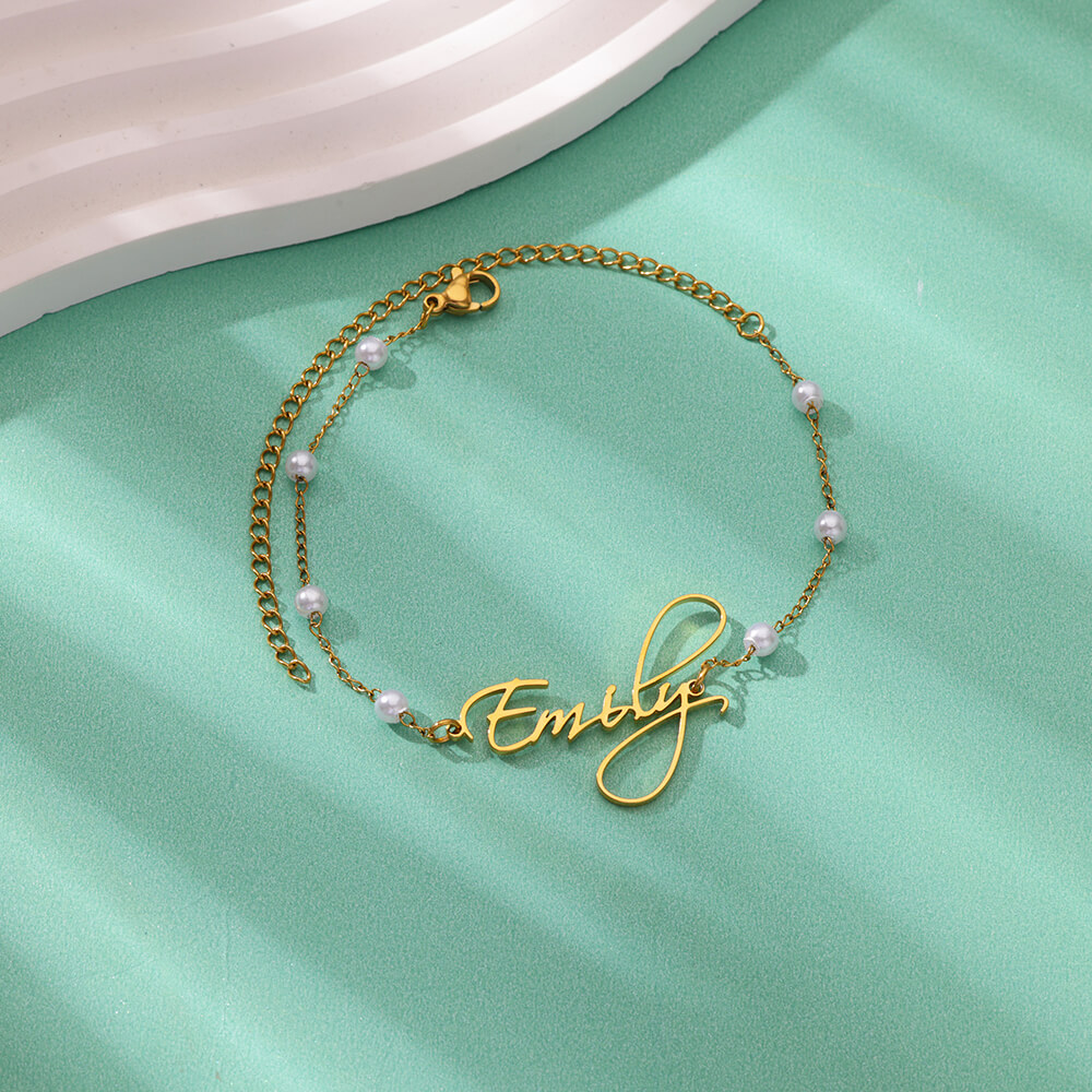 Custom Name Anklets For Women  - Beaded Anklet Chain のレビューと価格
