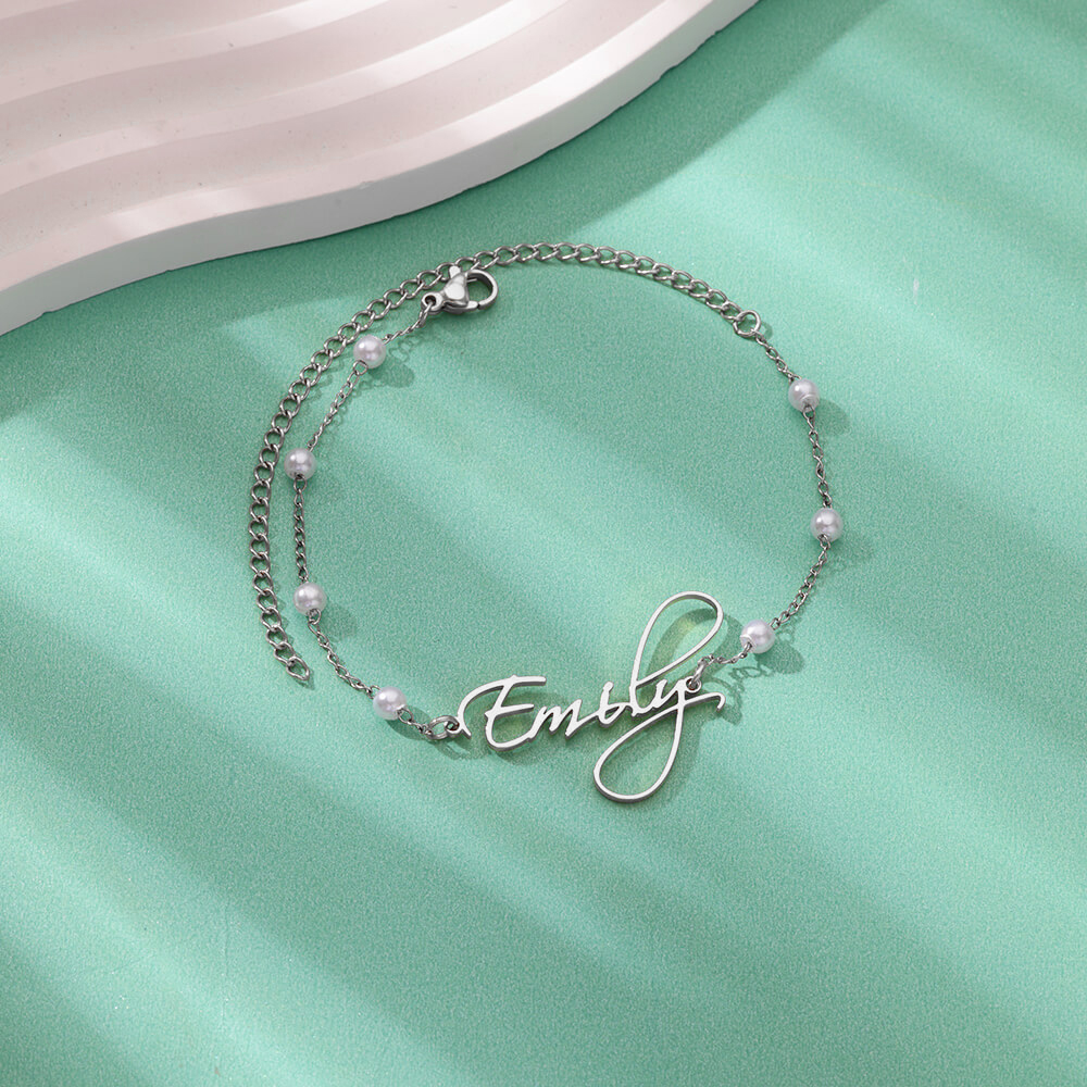 Custom Name Anklets For Women  - Beaded Anklet Chain のレビューと価格