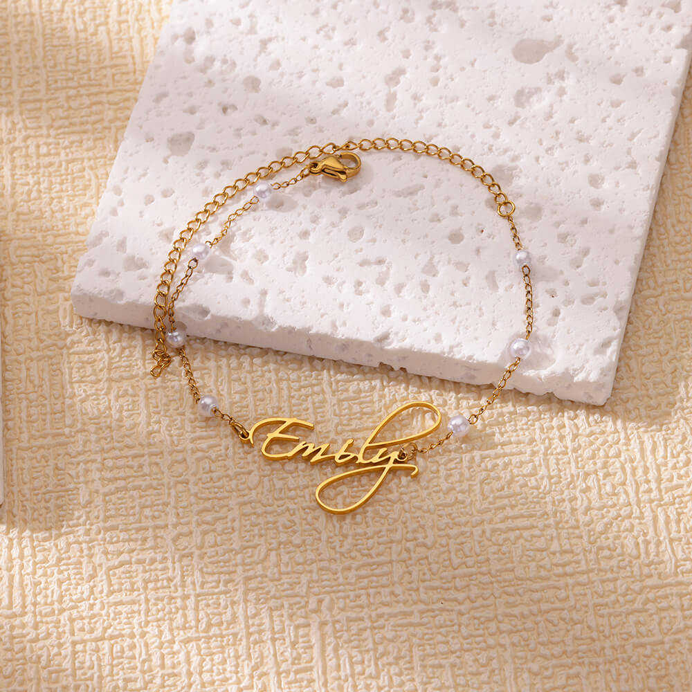 Custom Name Anklets For Women  - Beaded Anklet Chain のレビューと価格
