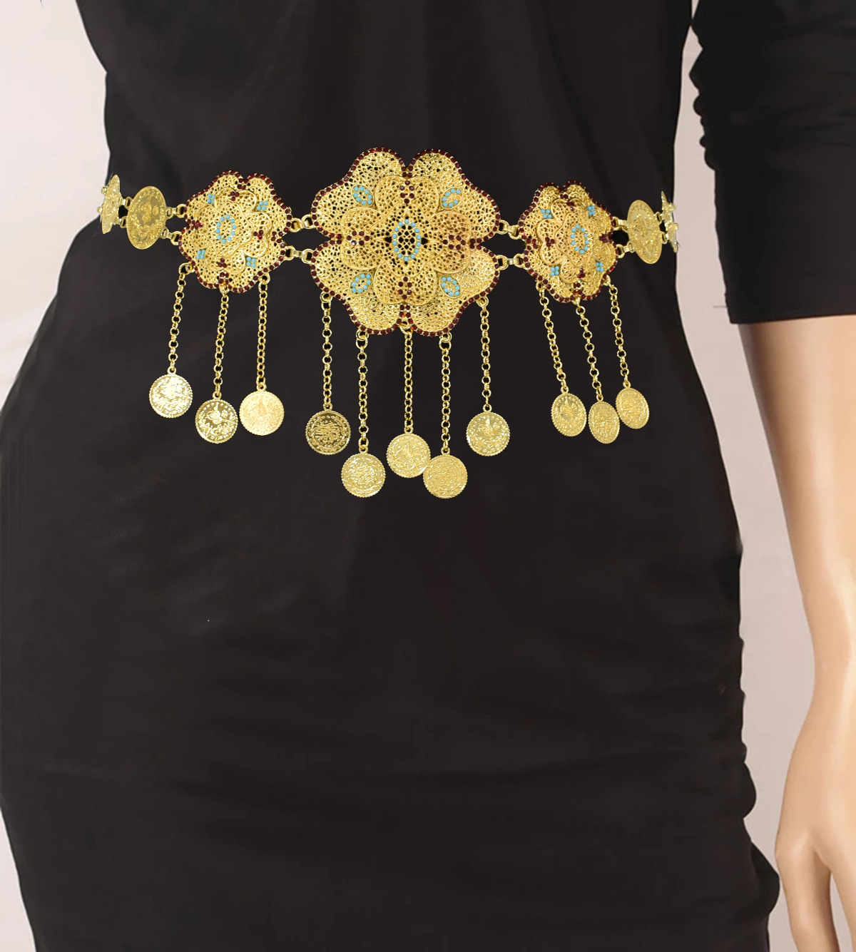 Hollow Out Flower Coins Chain  - Women Accessories India のレビューと価格