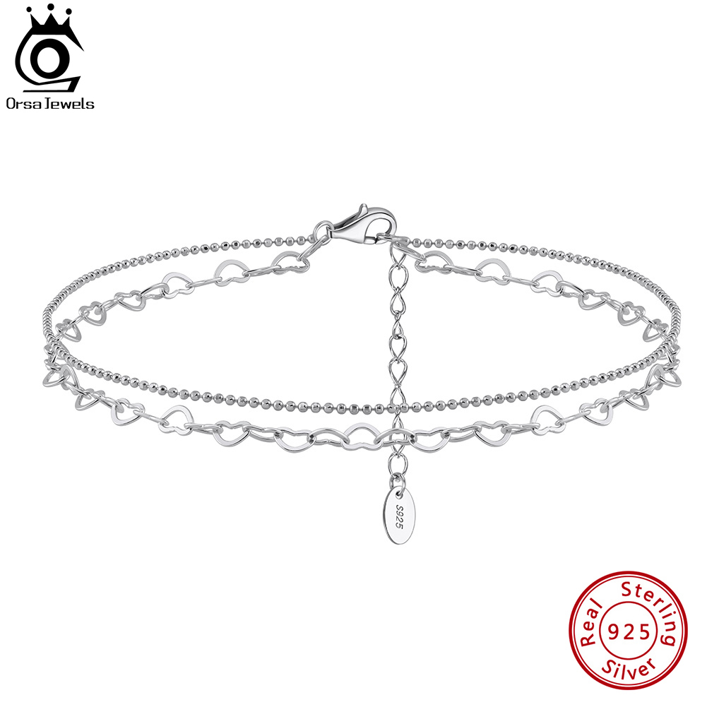 ORSA JEWELS Layered Link Chain - Beaded Anklet Chain のレビューと価格