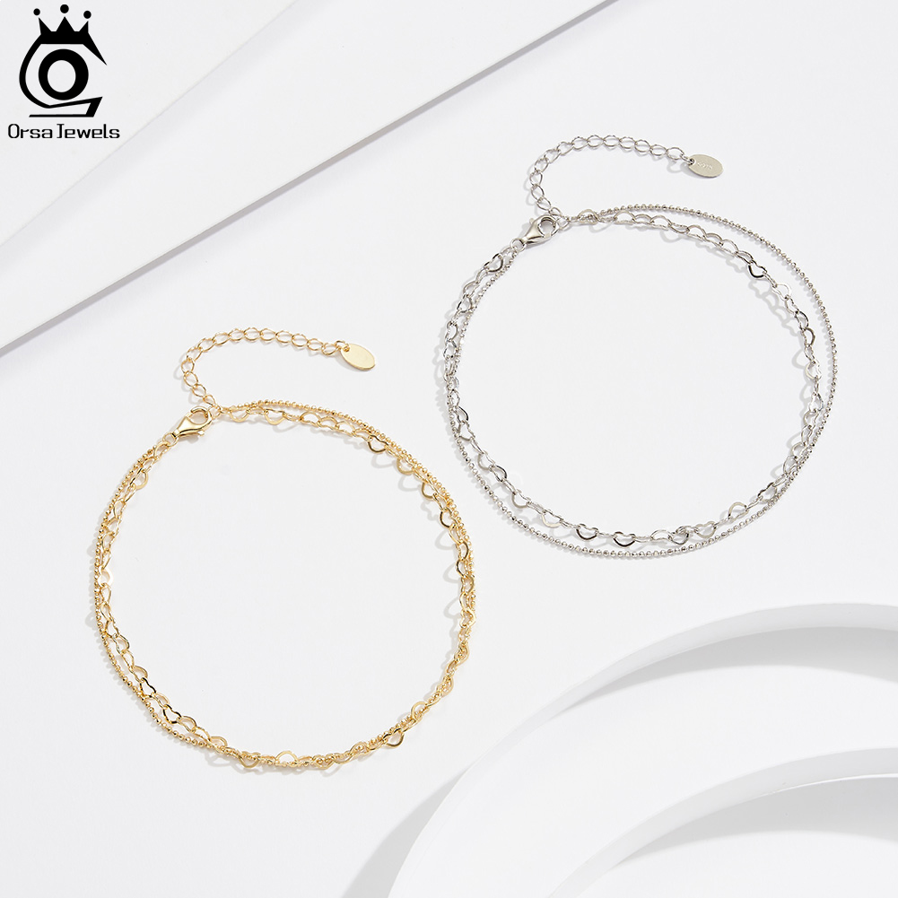 ORSA JEWELS Layered Link Chain - Beaded Anklet Chain のレビューと価格