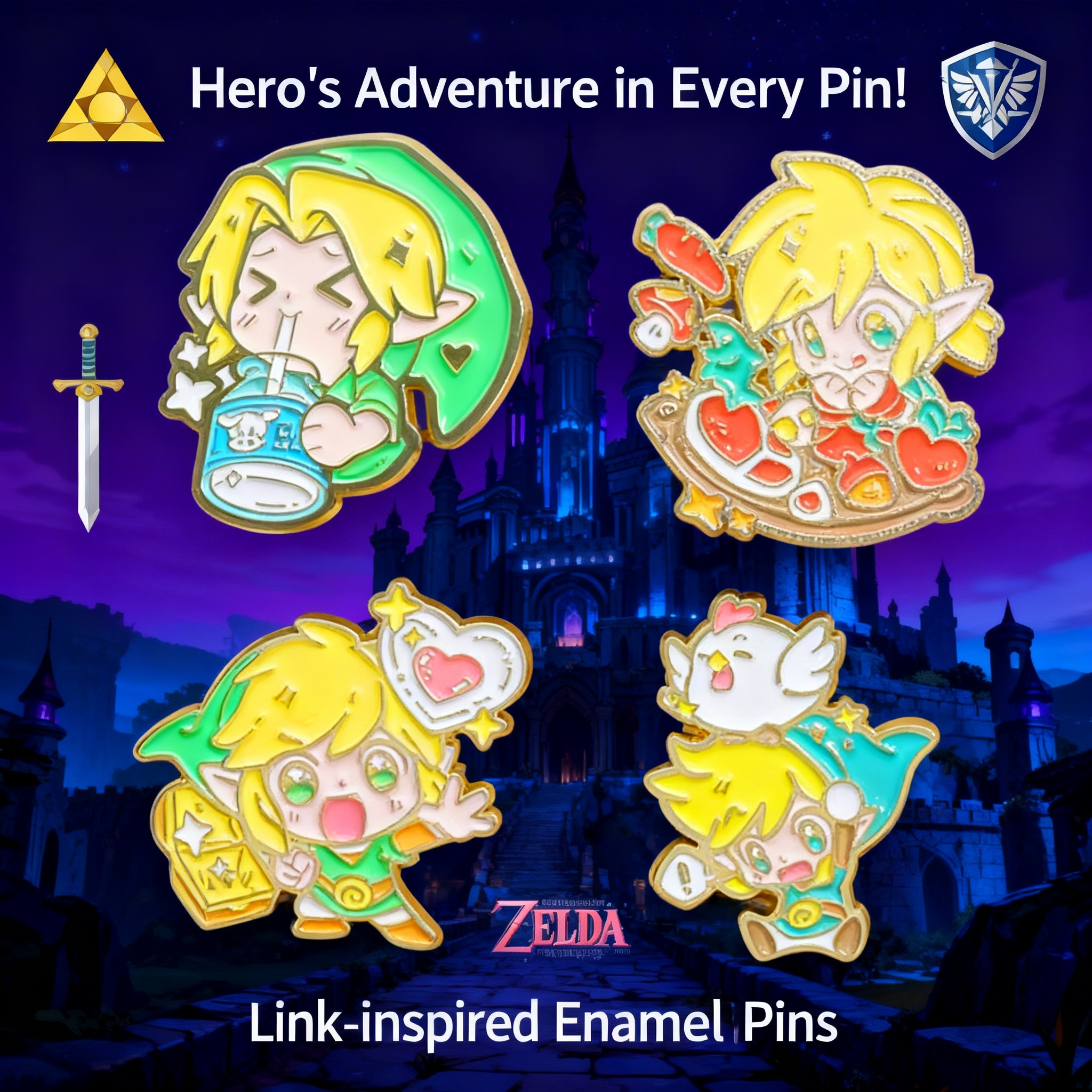 Adventure Game Badges Enamel P - Women'S Clothing And Accessories のレビューと価格