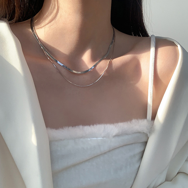 New 925 Sterling Silver Neckla - Layered Necklace Set のレビューと価格