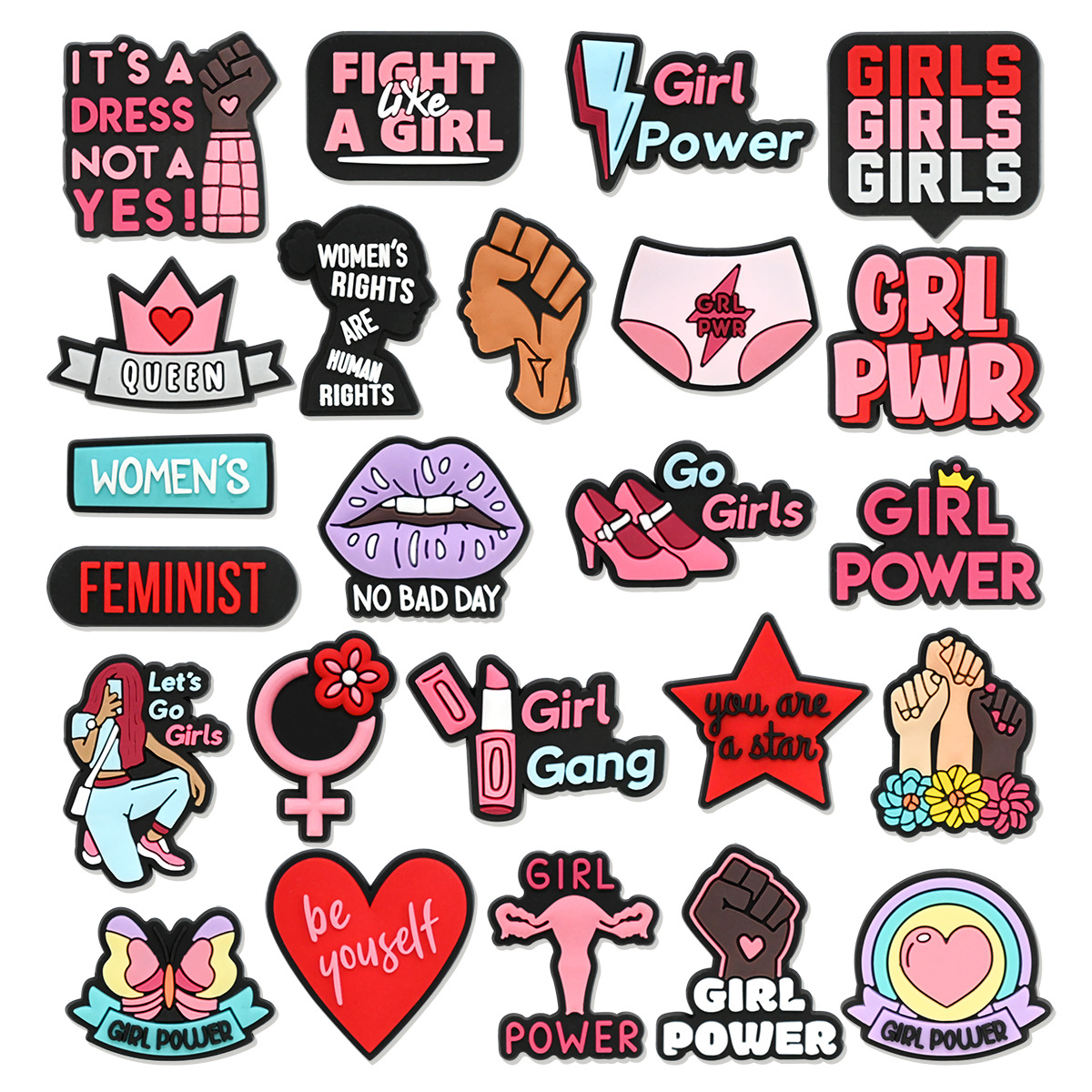 Cute Pink Power Shoe Charms De - Women'S Accessories Crocs のレビューと価格