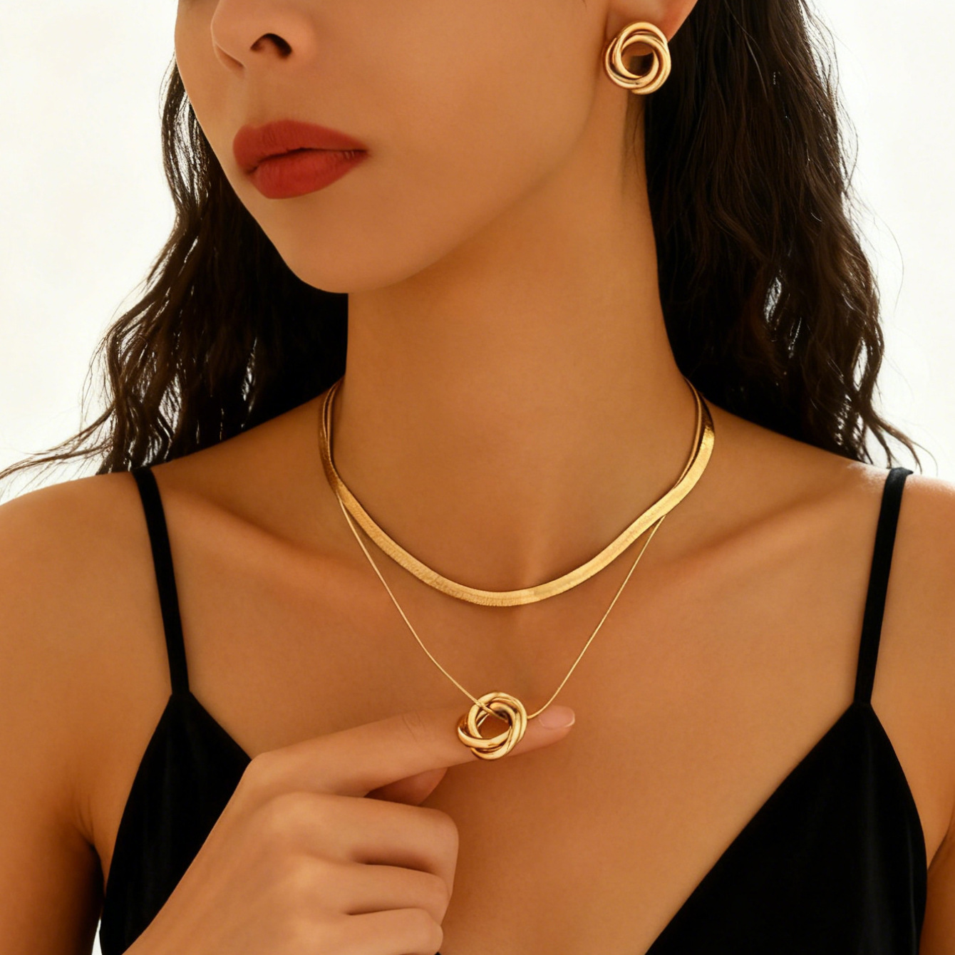 1 set of beautiful new twisted - Layered Necklace Set のレビューと価格