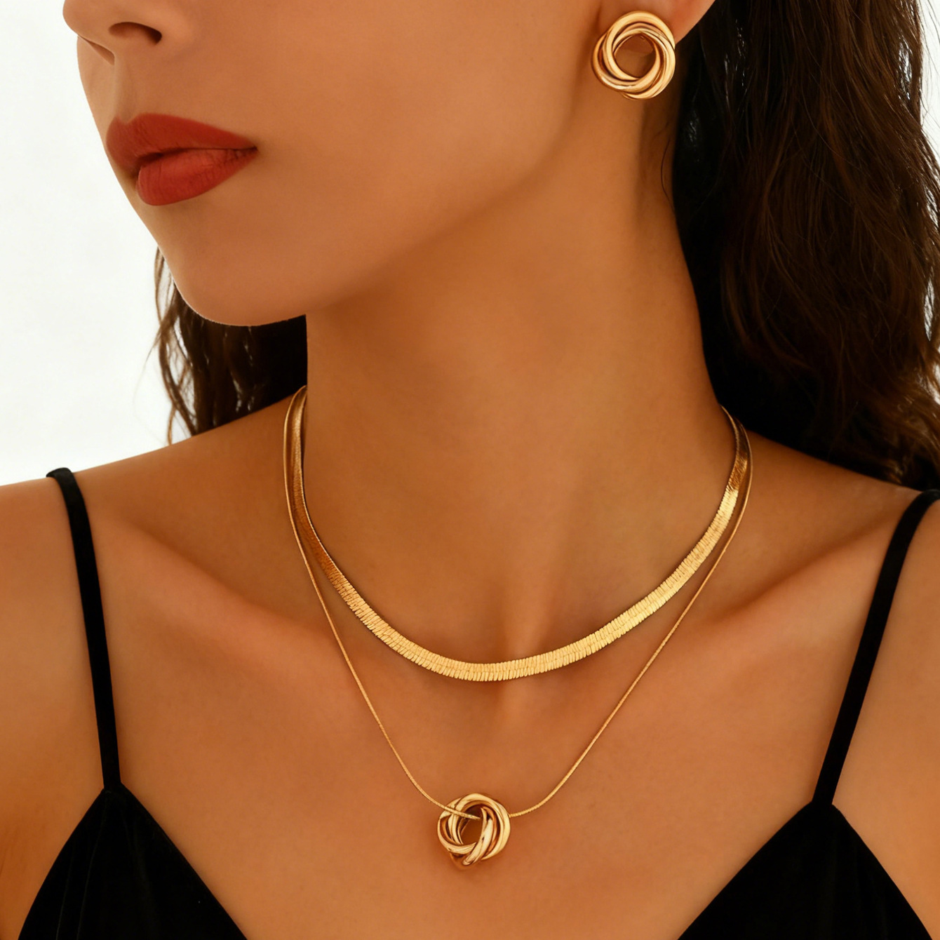 1 set of beautiful new twisted - Layered Necklace Set のレビューと価格