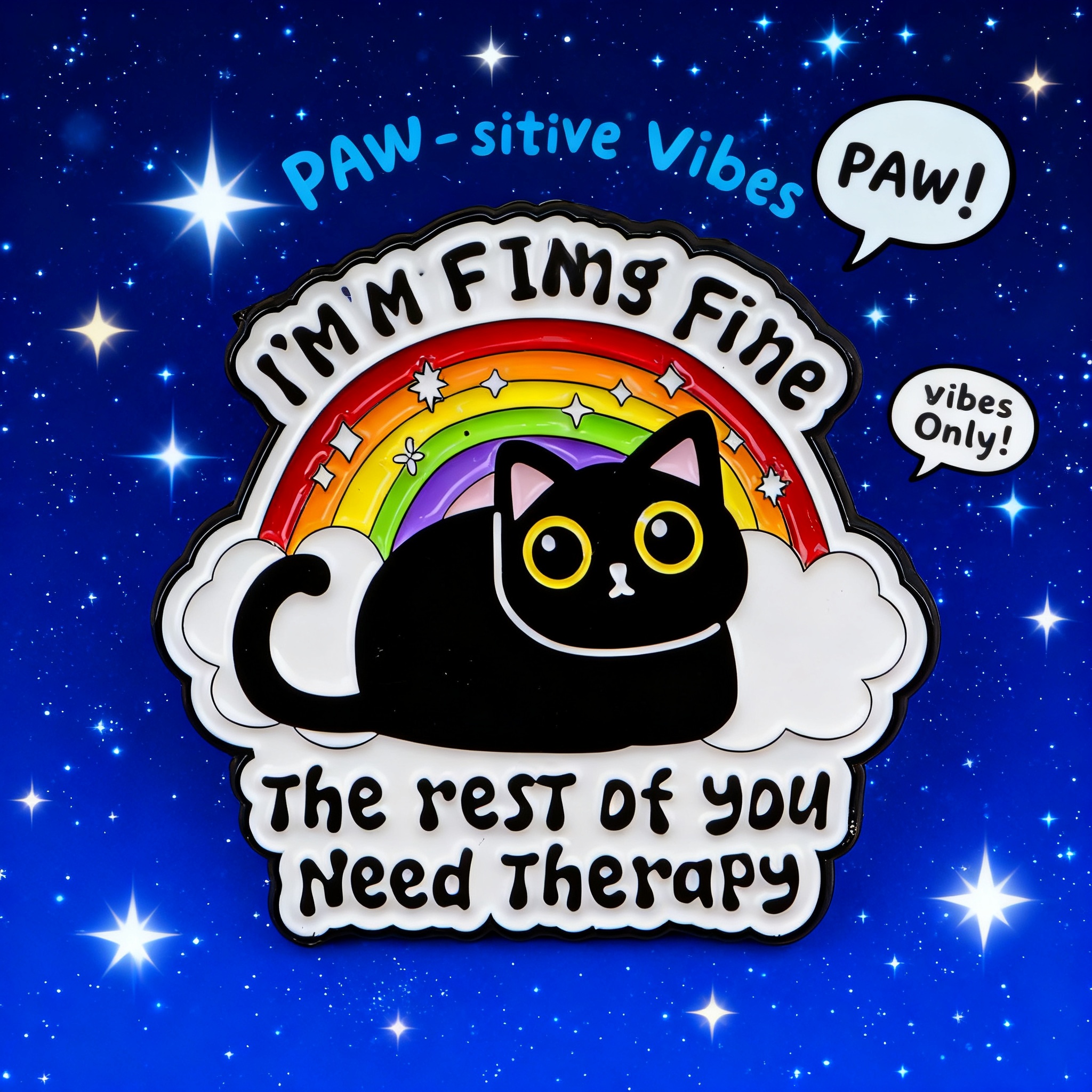 Cute Black Cat Enamel Pin Rain - Women Accessories Picture のレビューと価格
