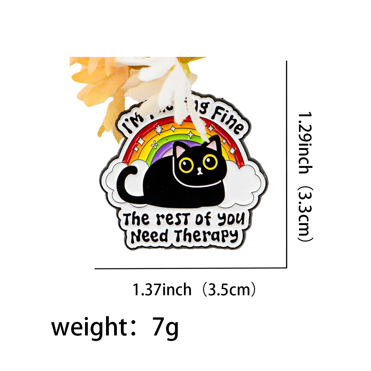 Cute Black Cat Enamel Pin Rain - Women Accessories Picture のレビューと価格