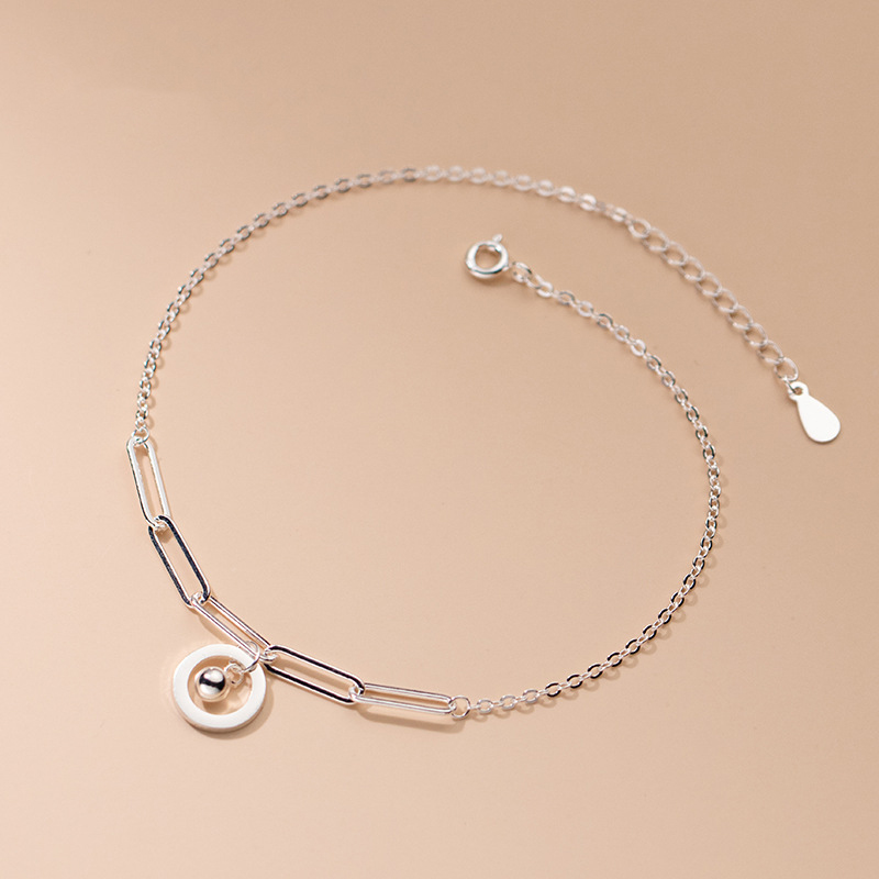 Anklets Silver 925 Fashion Wom - Beaded Anklet Chain のレビューと価格