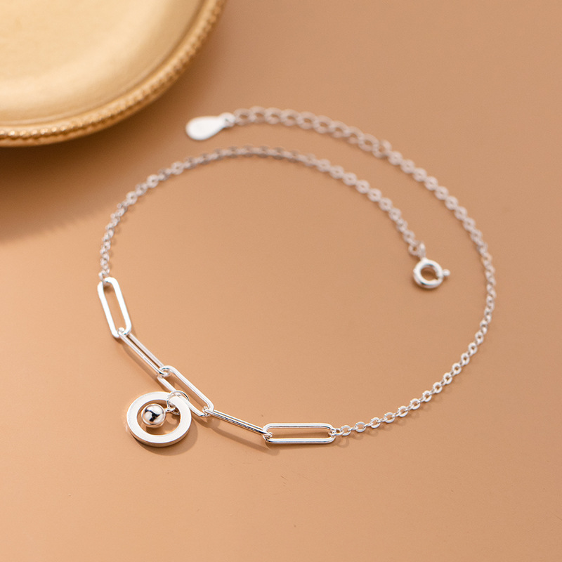 Anklets Silver 925 Fashion Wom - Beaded Anklet Chain のレビューと価格